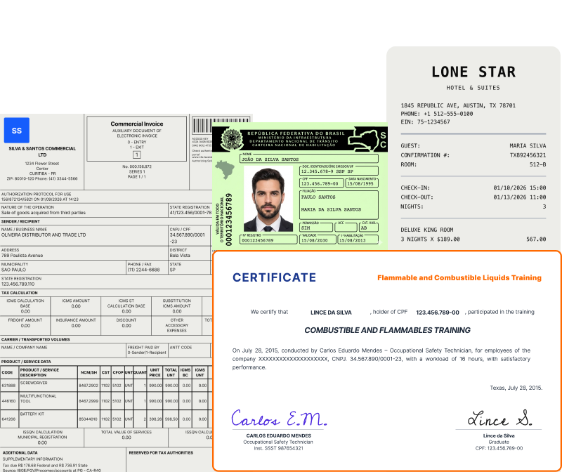 Documentos físicos e digitais